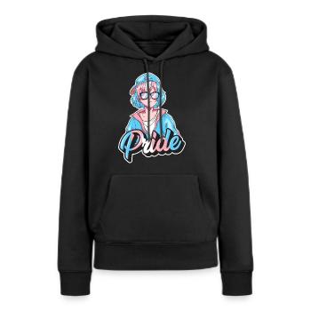 Transgender Pride Japonais Cool Anime Girl Tra - Sweat à capuche Premium bio Femme - noir - Devant - Julia (174cm)
