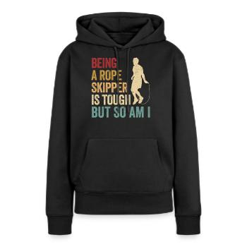 Drôle de corde à sauter corde à sauter corde à sauter - Sweat à capuche Premium bio Femme - noir - Devant - Julia (174cm)