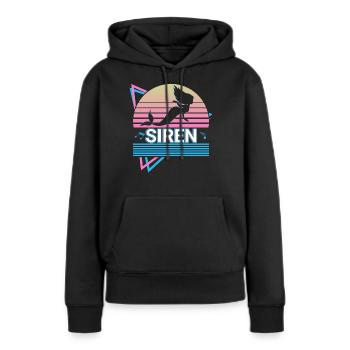 Sirene Retro - Frauen Premium Bio Hoodie - Schwarz - Vorne - Julia (174cm)