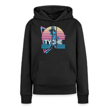 Tyche Göttin des Glücks und der Fortuna Retro - Frauen Premium Bio Hoodie - Schwarz - Vorne - Julia (174cm)
