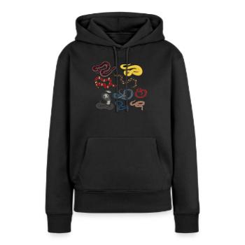 Snake Team Reptile Animal Phyton Boa - Sweat à capuche Premium bio Femme - noir - Devant - Julia (174cm)