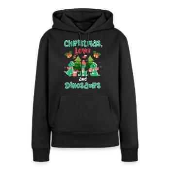 Ce garçon aime les dinosaures enfants garçon garçon Dino - Sweat à capuche Premium bio Femme - noir - Devant - Julia (174cm)