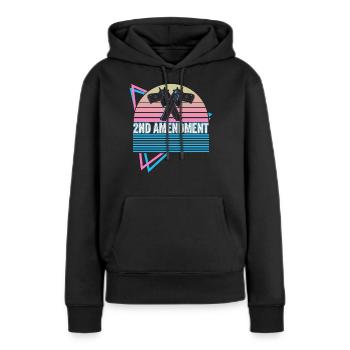 2. Amendement rétro à la Constitution - Sweat à capuche Premium bio Femme - noir - Devant - Julia (174cm)