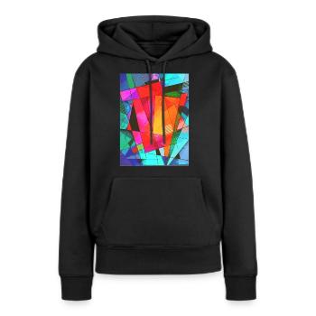 Esthétique avant-gardiste - Sweat à capuche Premium bio Femme - noir - Devant - Julia (174cm)