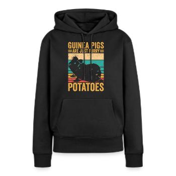 Lustige Meerschweinchen sind nur pelzige Kartoffel - Frauen Premium Bio Hoodie - Schwarz - Vorne - Julia (174cm)