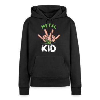 Rocker Sign Rock Hand Metal Kid Metal Lover - Frauen Premium Bio Hoodie - Schwarz - Vorne - Julia (174cm)