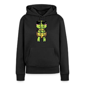 Meeresschildkröte Mit Sonnenbrille Emoticon - Frauen Premium Bio Hoodie - Schwarz - Vorne - Julia (174cm)