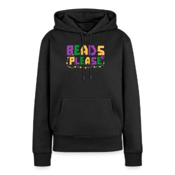 Perles Perles S’il vous plaît Artisanat Perles Bijoux Perles - Sweat à capuche Premium bio Femme - noir - Devant - Julia (174cm)