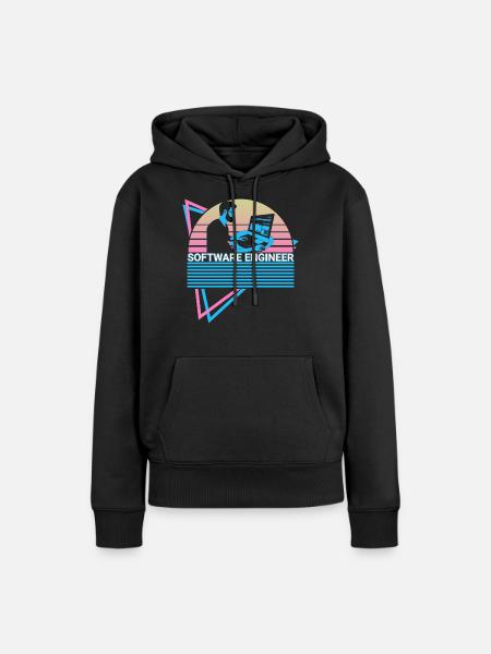Software-Ingenieur Software Engineering Retro - Frauen Premium Bio Hoodie - Schwarz