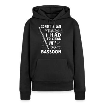 Holzblasinstrument Musik Bassoonist - Frauen Premium Bio Hoodie - Schwarz - Vorne - Julia (174cm)