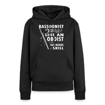 Holzblasinstrument Musik Bassoonist - Frauen Premium Bio Hoodie - Schwarz - Vorne - Julia (174cm)