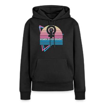 Rétro de l’autonomisation des femmes - Sweat à capuche Premium bio Femme - noir - Devant - Julia (174cm)