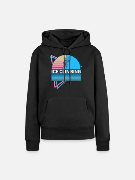 Eisklettern Eiskletterer Retro - Frauen Premium Bio Hoodie - Schwarz