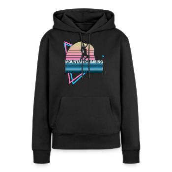 Bergsteigen Bergsteiger Retro - Frauen Premium Bio Hoodie - Schwarz - Vorne - Julia (174cm)