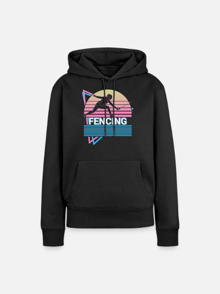 Fechten Fechter Retro - Frauen Premium Bio Hoodie - Schwarz