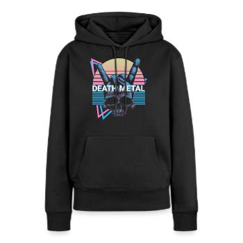 Death Metal Rétro - Sweat à capuche Premium bio Femme - noir - Devant - Julia (174cm)