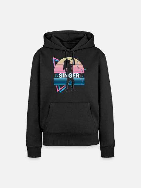Sängerin Gesang Retro - Frauen Premium Bio Hoodie - Schwarz