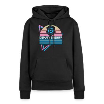 Shérif adjoint Rétro - Sweat à capuche Premium bio Femme - noir - Devant - Julia (174cm)