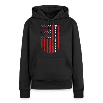 Wind Turbine Tech Wind Turbine Windmill Technician - Frauen Premium Bio Hoodie - Schwarz - Vorne - Julia (174cm)
