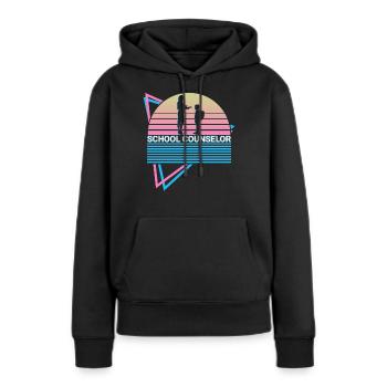 Conseiller scolaire Conseil d’école Rétro - Sweat à capuche Premium bio Femme - noir - Devant - Julia (174cm)