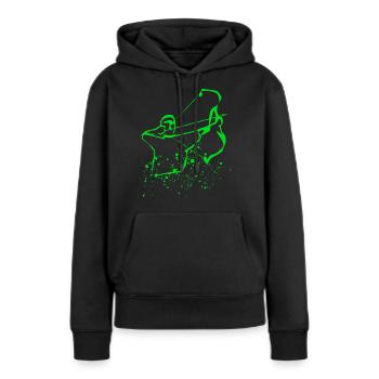 Arc à poulies tir à l’arc 3D - Sweat à capuche Premium bio Femme - noir - Devant - Julia (174cm)