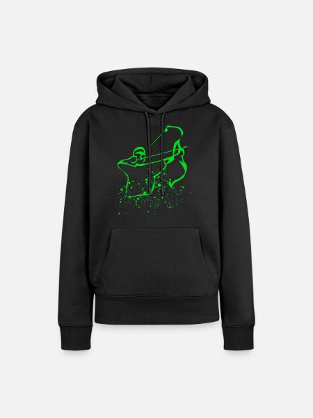 Compoundbogen 3D Bogensport - Frauen Premium Bio Hoodie - Schwarz