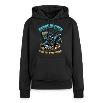 Horreur - Zombie ressuscité - Sweat à capuche Premium bio Femme - noir - Devant - Julia (174cm)