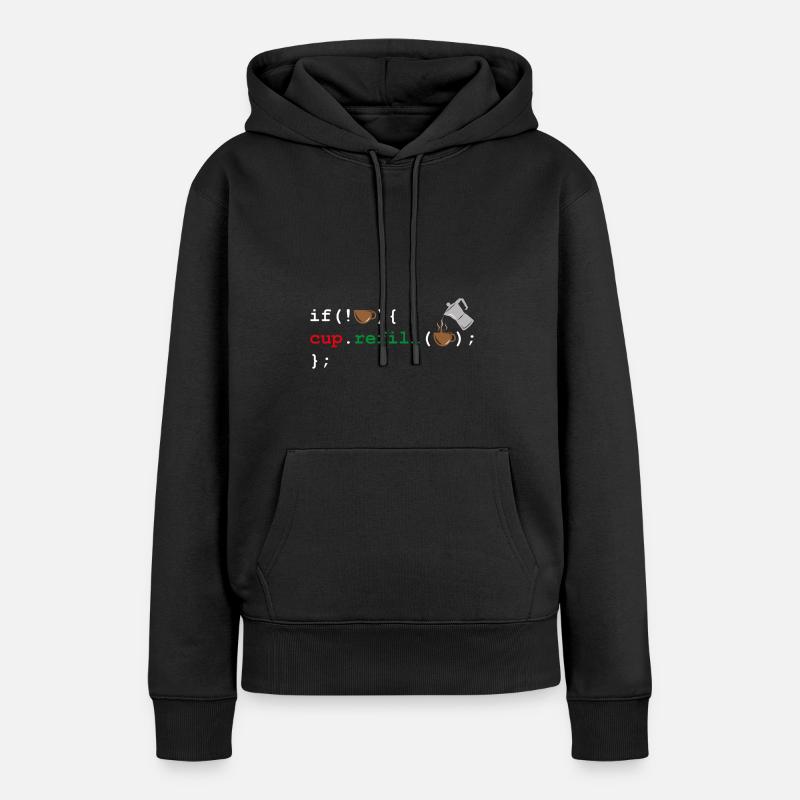 Programmer Gift Coffee Caffeine Code Code - Women’s Premium Organic Hoodie - black