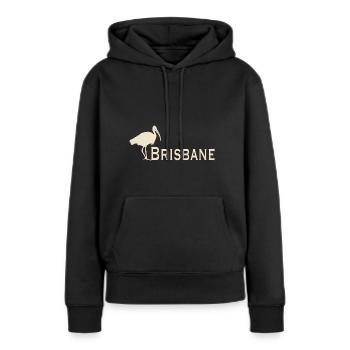 Bin Poulet Brisbane - Sweat à capuche Premium bio Femme - noir - Devant - Julia (174cm)