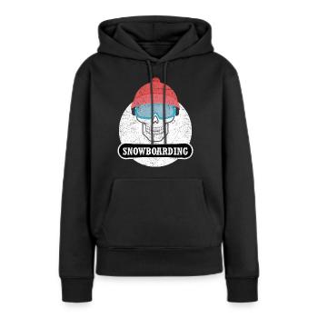 Snowboard Wintersport Snowboarding Geschenk - Frauen Premium Bio Hoodie - Schwarz - Vorne - Julia (174cm)