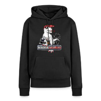 Maman Super Cool A La Mode Dinosaure Mamasaurus - Sweat à capuche Premium bio Femme - noir - Devant - Julia (174cm)