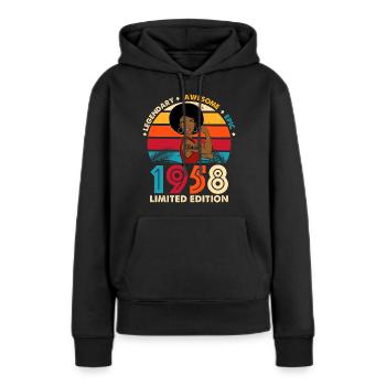 Geburtstag 1958 Vintage Awesome Woman - Frauen Premium Bio Hoodie - Schwarz - Vorne - Julia (174cm)
