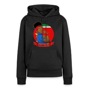 Je Suis Une Gwada Girl Drapeau Guadeloupe - Sweat à capuche Premium bio Femme - noir - Devant - Julia (174cm)