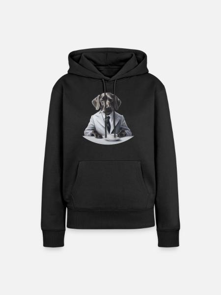 Hund wie Herrchen oder Frauchen - Frauen Premium Bio Hoodie - Schwarz