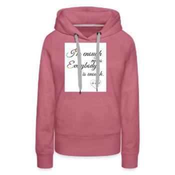 We are enough - Frauen Premium Bio Hoodie - Malve - Vorne - Isabella (175cm)