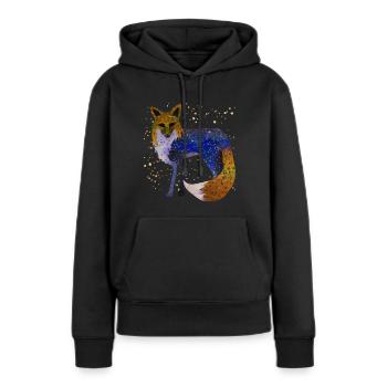 Fuchs bei Nacht - Frauen Premium Bio Hoodie - Schwarz - Vorne - Julia (174cm)
