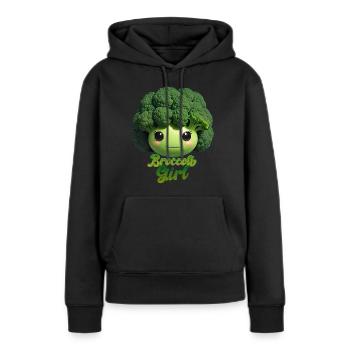 Broccoli Beauty Girl - Frauen Premium Bio Hoodie - Schwarz - Vorne - Julia (174cm)