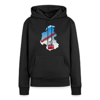Savoyarde version 2 - Sweat à capuche Premium bio Femme - noir - Devant - Julia (174cm)