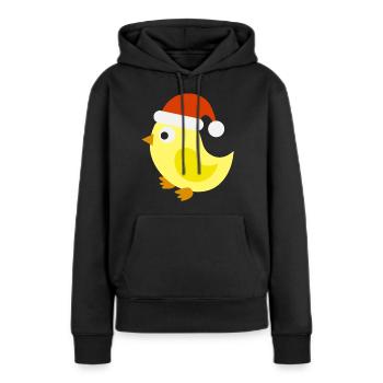 Poussin Noël Festif - Sweat à capuche Premium bio Femme - noir - Devant - Julia (174cm)
