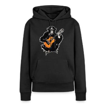 Chimp with guitar - Women’s Premium Organic Hoodie - black - Front - Julia (174cm)