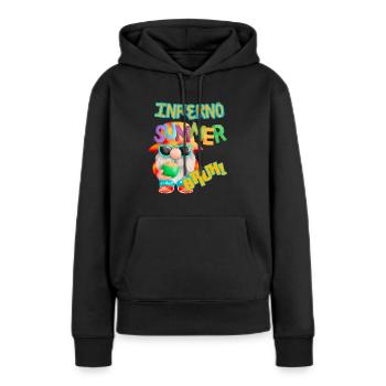Inferno Summer Bruh ! - Conception de gnome amusante - Sweat à capuche Premium bio Femme - noir - Devant - Julia (174cm)