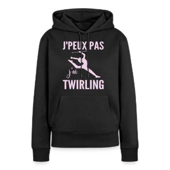 Ich kann nicht Ich Wirbel Humor Frau Wirbel - Frauen Premium Bio Hoodie - Schwarz - Vorne - Julia (174cm)