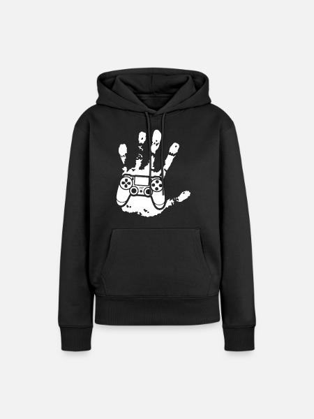 Der Gamer in dir (weiß) - Frauen Premium Bio Hoodie - Schwarz