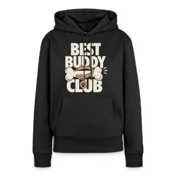 Meilleur club d’amour canin - Sweat à capuche Premium bio Femme - noir - Devant - Julia (174cm)