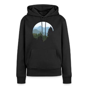 Einsamer Berg - Frauen Premium Bio Hoodie - Schwarz - Vorne - Julia (174cm)