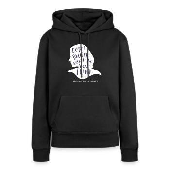 Santé mentale - Sweat à capuche Premium bio Femme - noir - Devant - Julia (174cm)