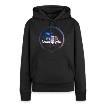 Scandinavie en disant - Sweat à capuche Premium bio Femme - noir - Devant - Julia (174cm)