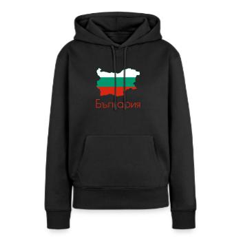 Bulgarie - Sweat à capuche Premium bio Femme - noir - Devant - Julia (174cm)