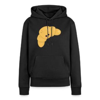 croissant - Sweat à capuche Premium bio Femme - noir - Devant - Julia (174cm)