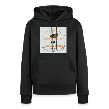Pas parfait - Sweat à capuche Premium bio Femme - noir - Devant - Julia (174cm)